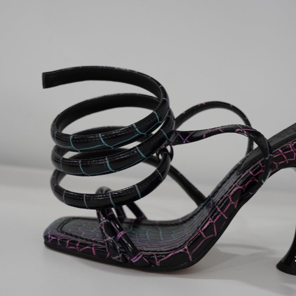 Brash Black & Multi-Color Chunky Block Heel Sanda… - image 5